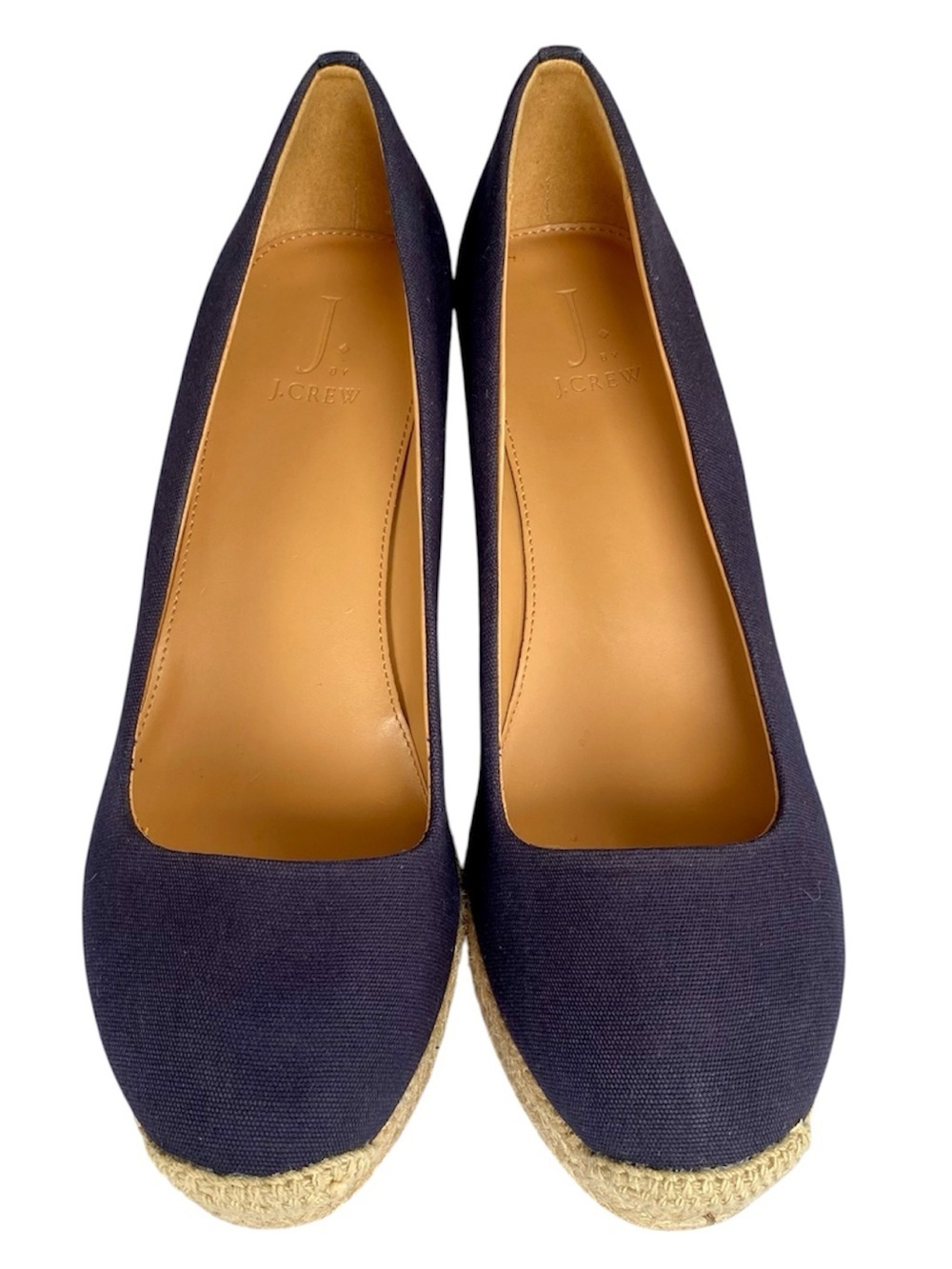 J. CREW Seville Canvas Espadrille
Wedges Navy and Jute Women Size 9.5